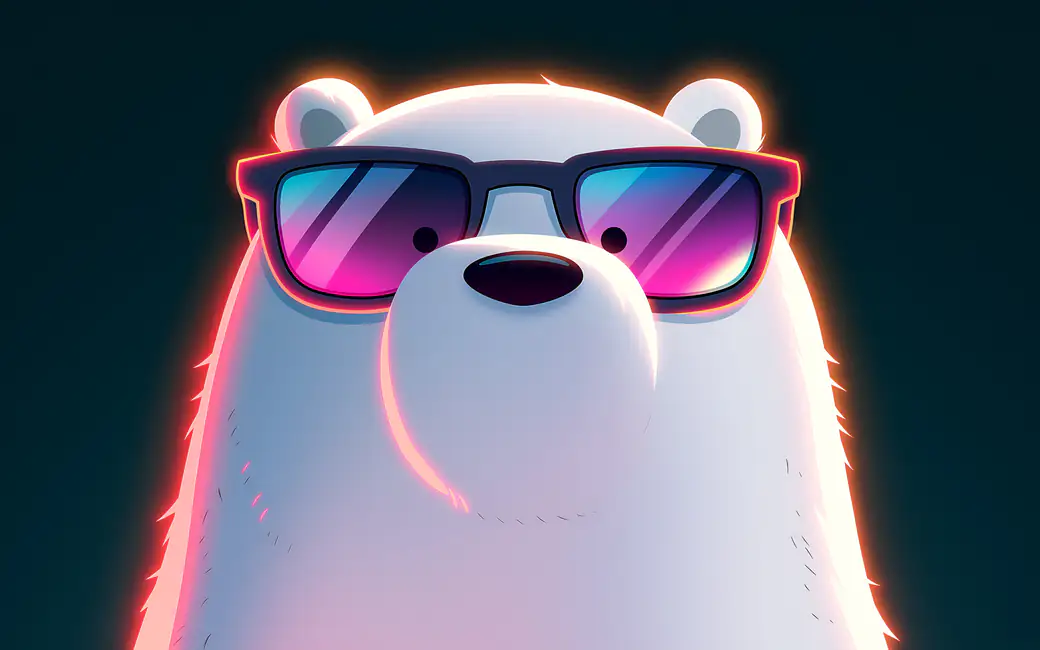Polar Bear with Sunglasses — desktop and phone wallpaper, free download