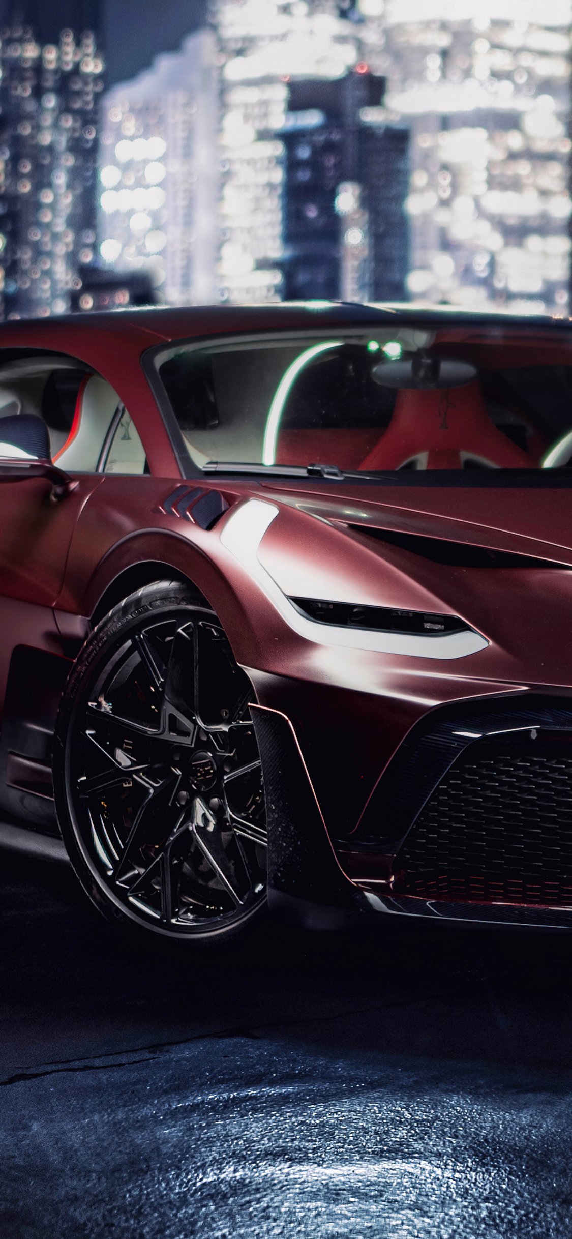 Bugatti Divo Night Metropolis - Wallpapers for iPhone X/XS/11 Pro in 1125x2436 resolution