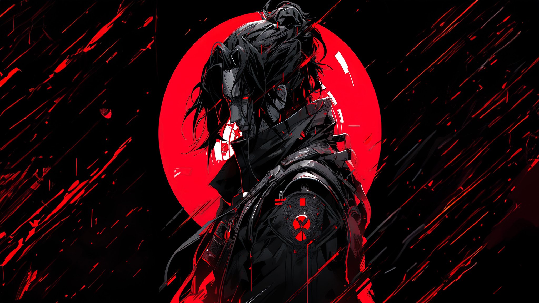 Itachi Uchiha Cyberpunk Portrait - QWXGA wallpapers in 2048x1152 resolution
