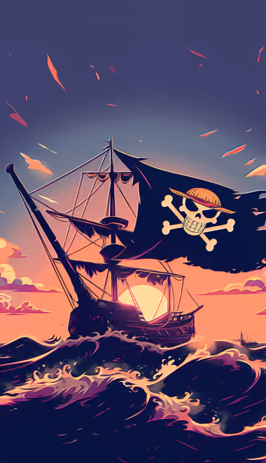 Обои One Piece для TECNO/Infinix (1080x2460): Monkey D. Luffy, One Piece, корабль, пират