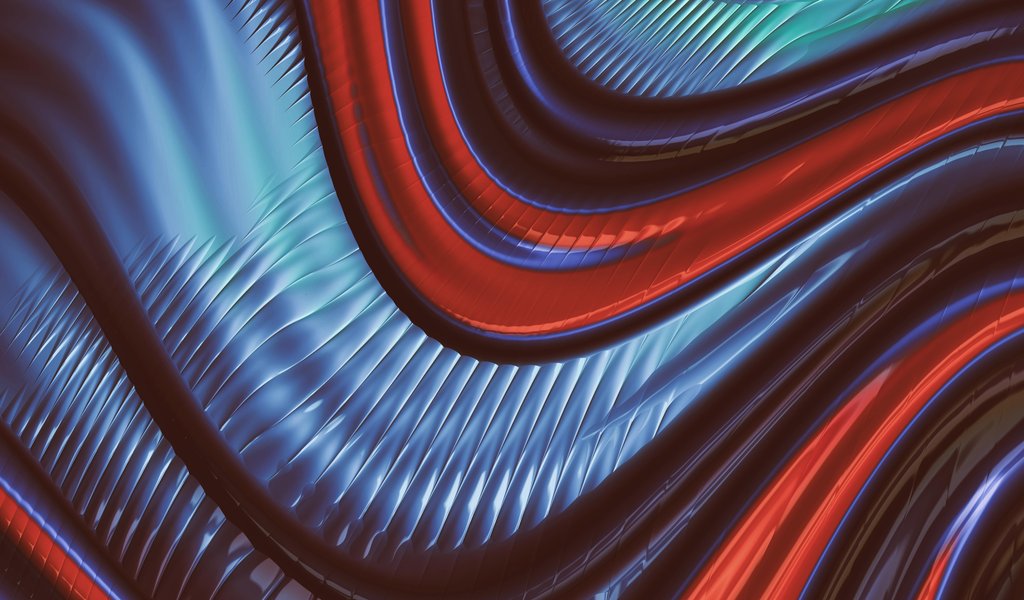 Blue and red abstract waves - WSVGA wallpapers in 1024x600 resolution