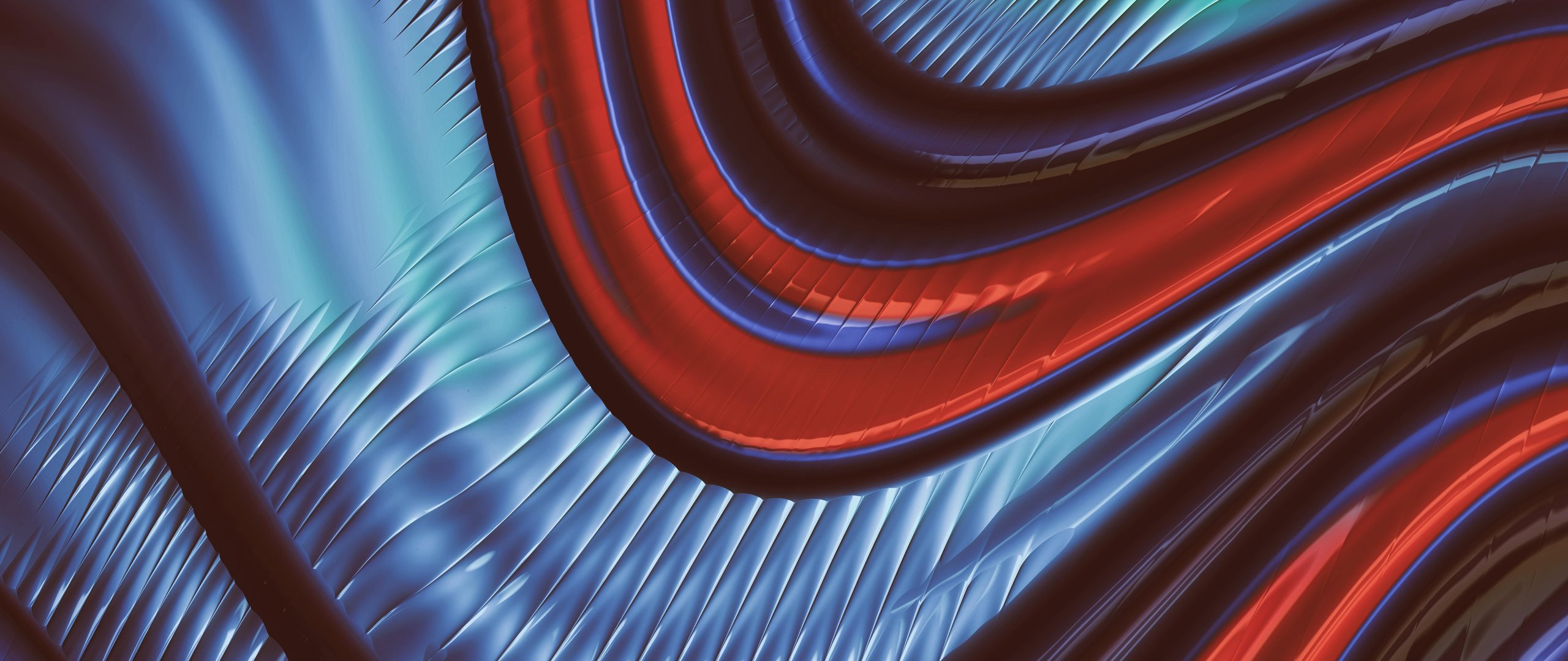 Blue and red abstract waves - UltraWide 21:9 wallpapers in 2560x1080 resolution