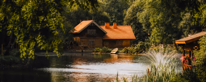 UltraWide 21:9 wallpapers (3440x1440): summer, house, cabin, lake