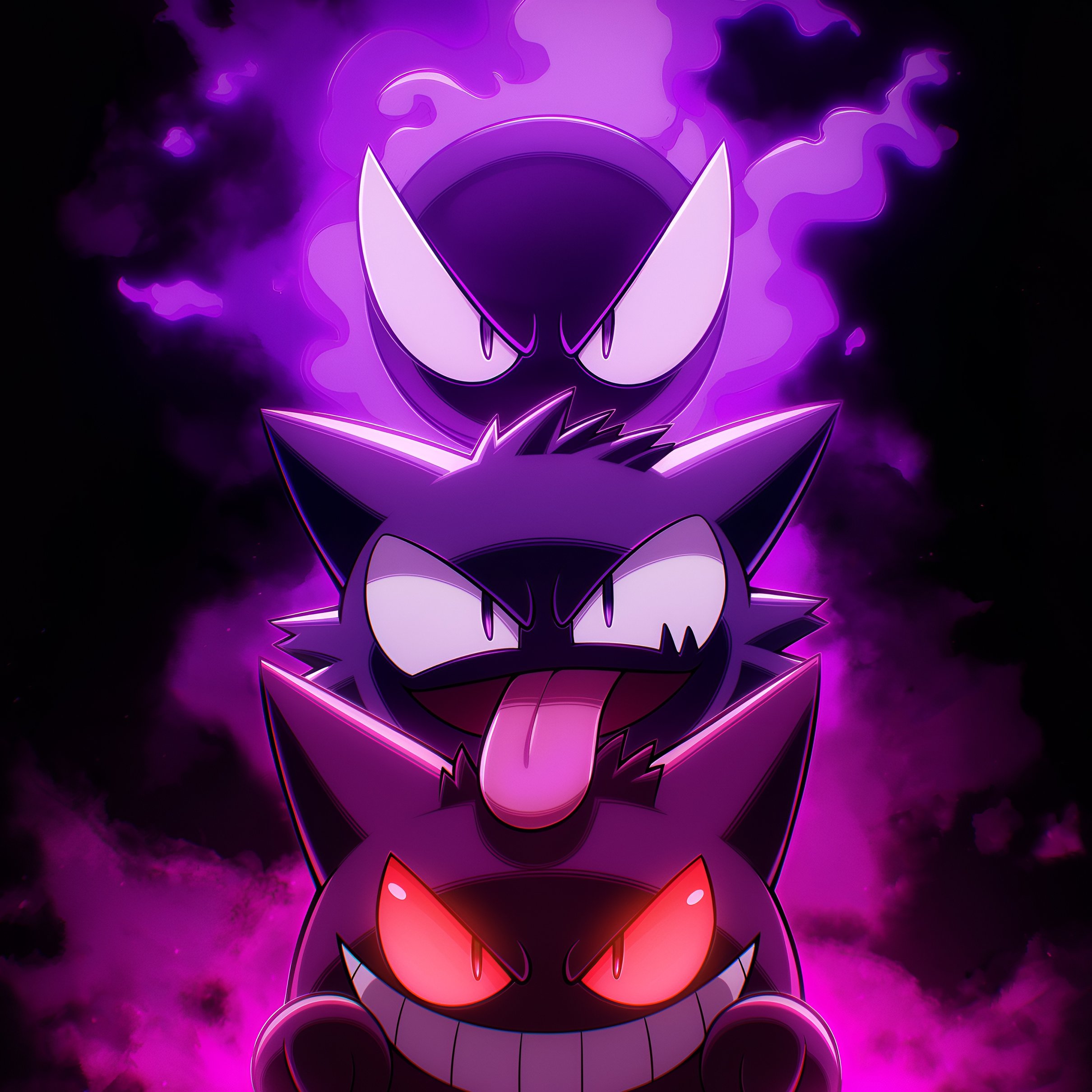 Evolution of Pokemon Gastly - Wallpapers for iPad Pro 11″ 2024 in 2420x2420 resolution