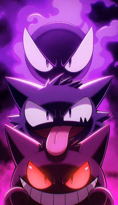 Обои лицо для HTC/BlackBerry (480x640): Покемон, Haunter, Gengar, глаза