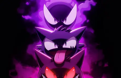 WUXGA обои (1920x1200): Покемон, Haunter, Gengar, глаза