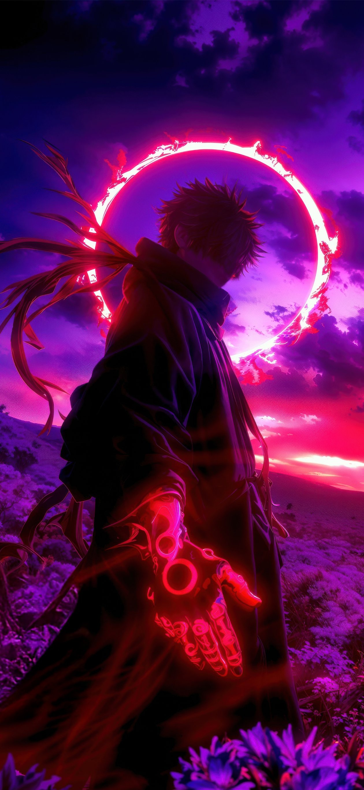 Anime character with a glowing hand - Wallpapers for iPhone Air in 1260x2736 resolution