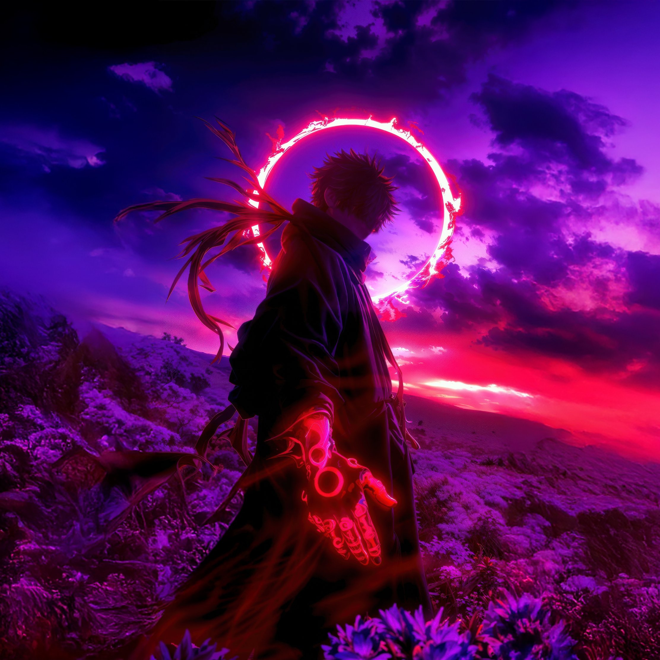 Anime character with a glowing hand - Wallpapers for iPad Pro 10.5″ in 2224x2224 resolution