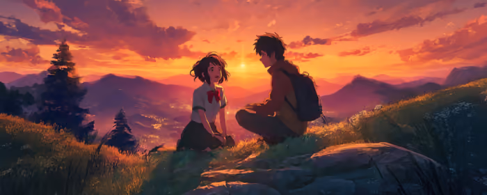 UltraWide 21:9 Romance wallpapers (2560x1080): anime girl, schoolgirl, couple, date