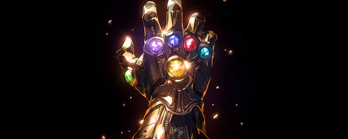 Обои иллюстрации: Танос, перчатка бесконечности, Marvel, комикс