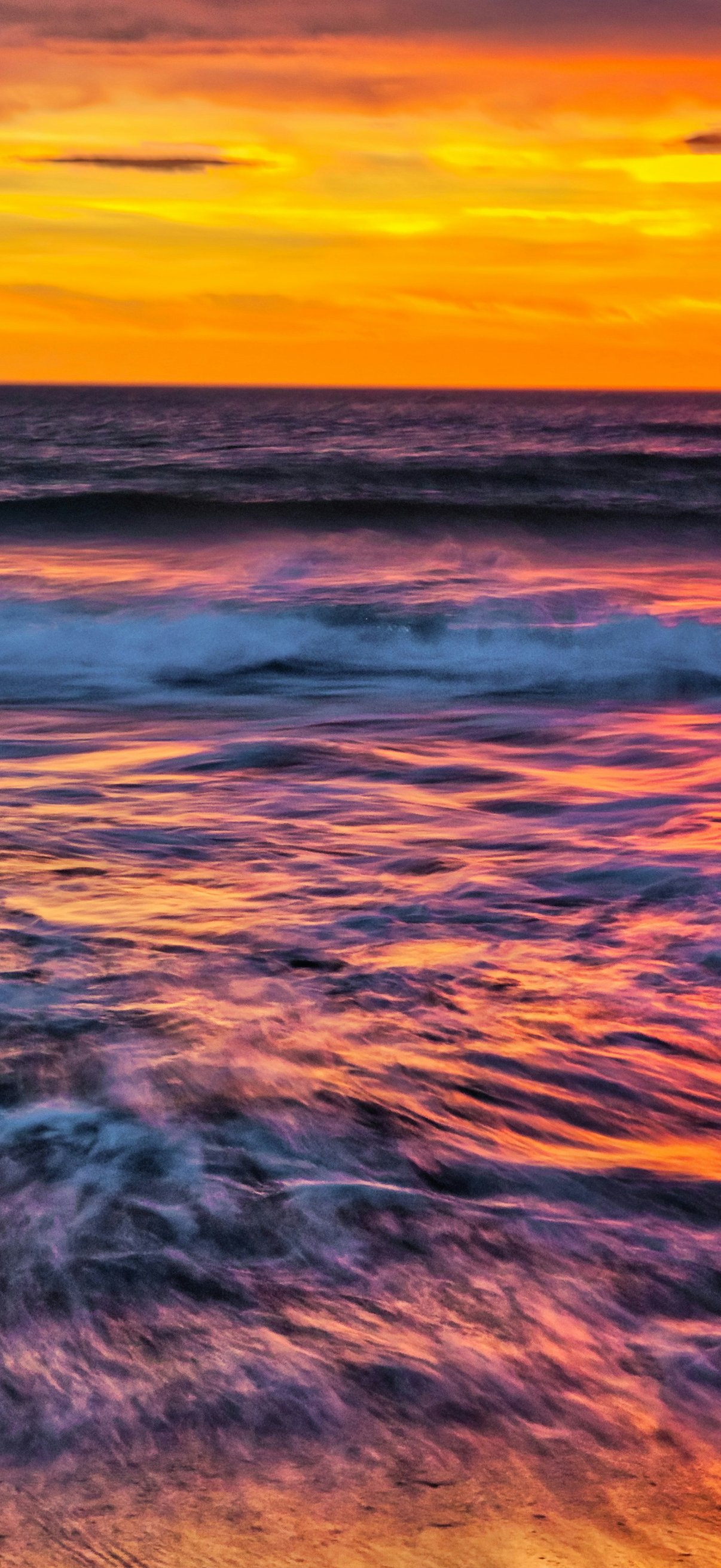 Orange sunset over the sea - Wallpapers for iPhone 18 Pro/18/17 Pro/17/16 Pro in 1206x2622 resolution