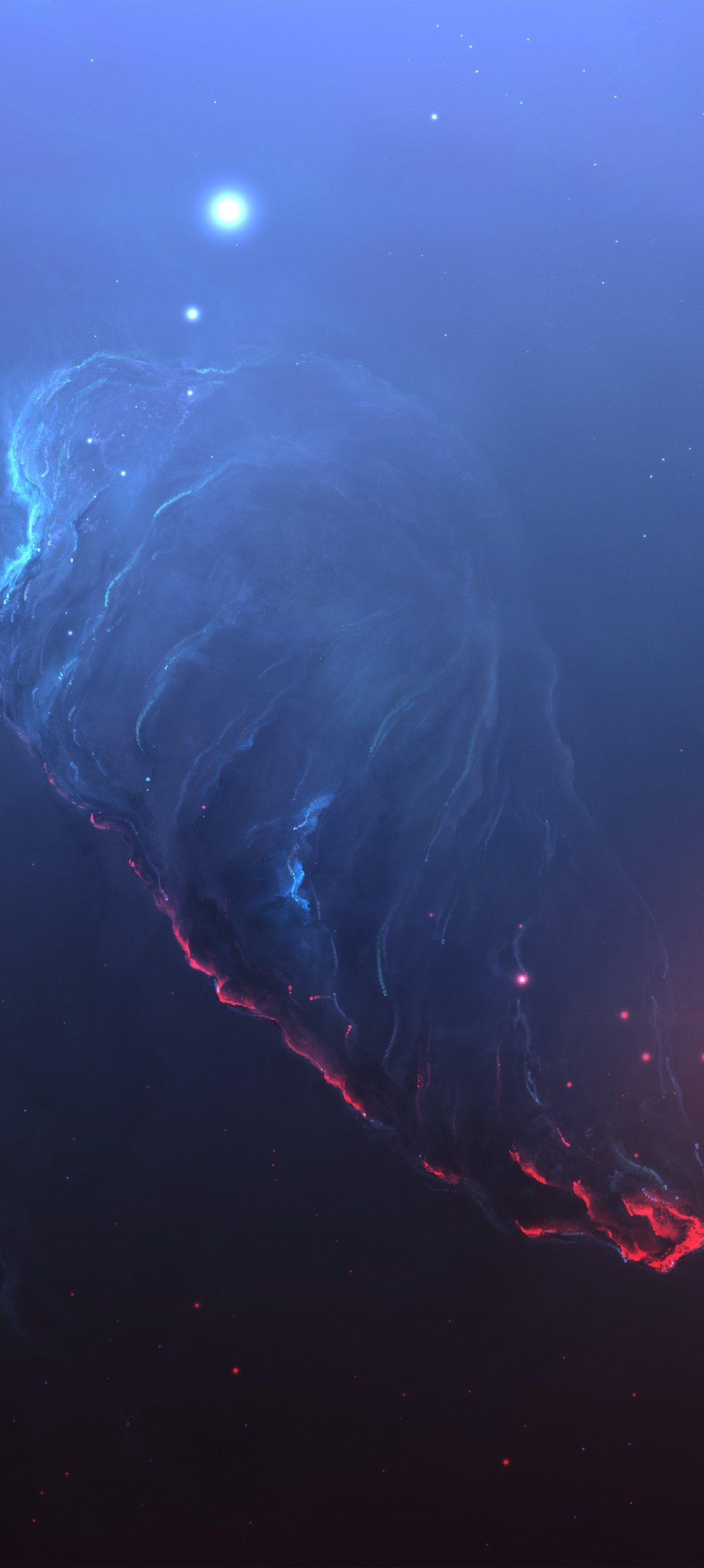 Blue Cosmic Nebula with Stars - Wallpapers for Xiaomi 15 in 1200x2670 resolution