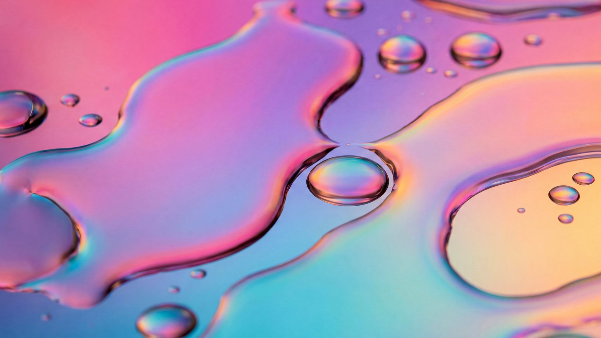 Rainbow liquid in the macro - QWXGA wallpapers in 2048x1152 resolution