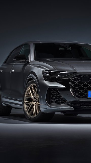 Grey Audi RS Q8 front view - Wallpapers for Nokia, Samsung in 360x640 resolution