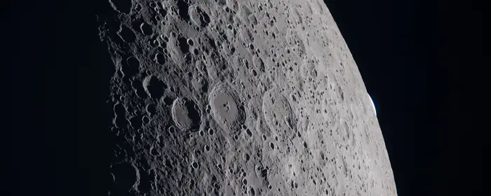UltraWide 21:9 обои космос (3440x1440): Луна, NASA, кратер, орбита