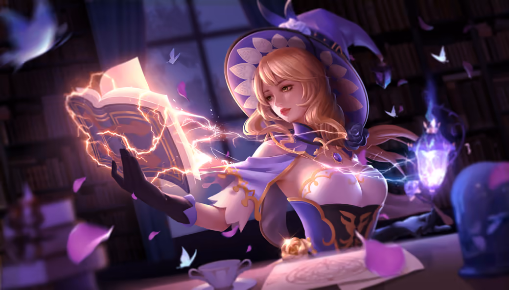 Lisa the sorceress from Genshin Impact — desktop and phone wallpaper, free download
