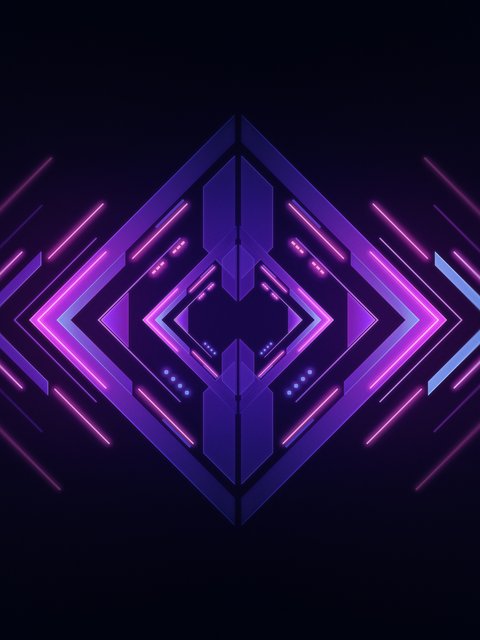 Futuristic neon style - Wallpapers for HTC/BlackBerry in 480x640 resolution