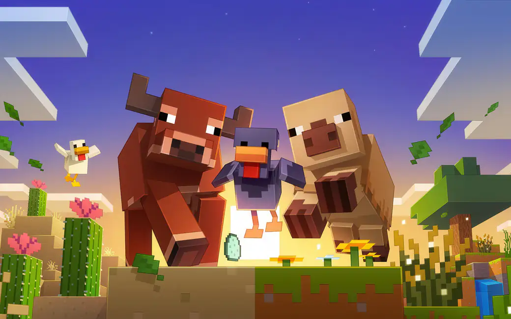 Animals from Minecraft — desktop and phone wallpaper, free download
