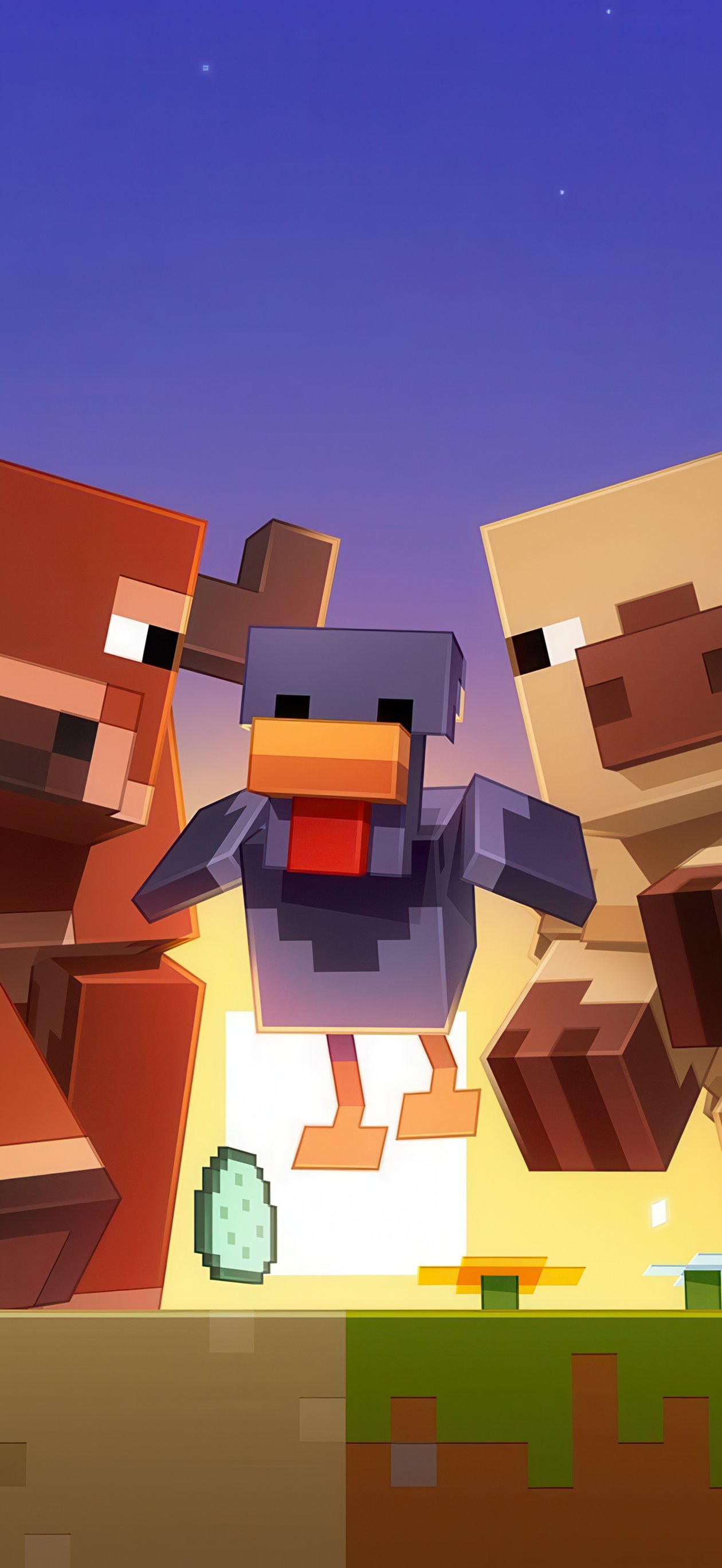 Животные из Minecraft - Обои для iPhone Air в разрешении 1260x2736