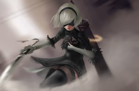 Обои 2B для Apple MacBook 16″ (3072x1920): 2B, Nier: Automata, андроид, чулки