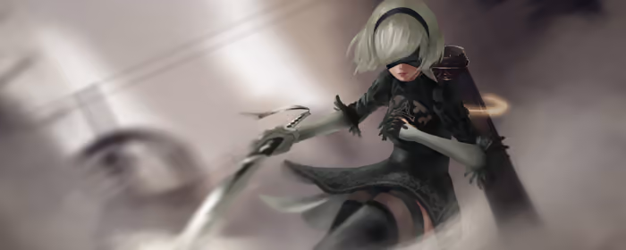 UltraWide 21:9 обои повязка (3440x1440): 2B, Nier: Automata, андроид, чулки