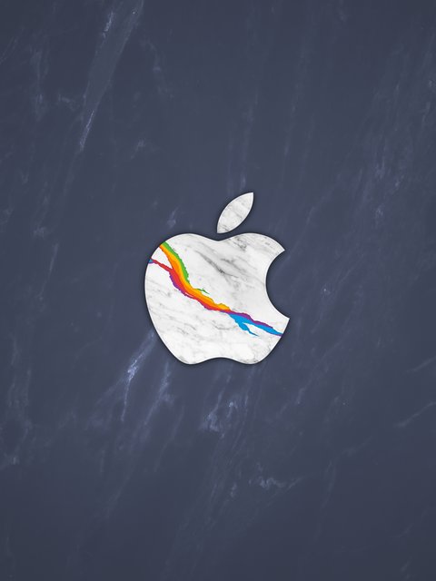 Apple Marble Logo - Wallpapers for HTC/BlackBerry in 480x640 resolution