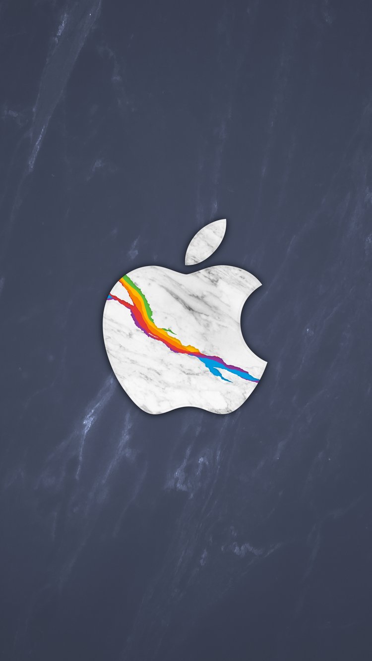 Apple Marble Logo - Wallpapers for iPhone 6/6S/7/8/SE2/SE3 in 750x1334 resolution