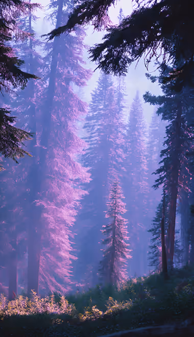 Nature wallpapers: forest, trees, fairy world, pine