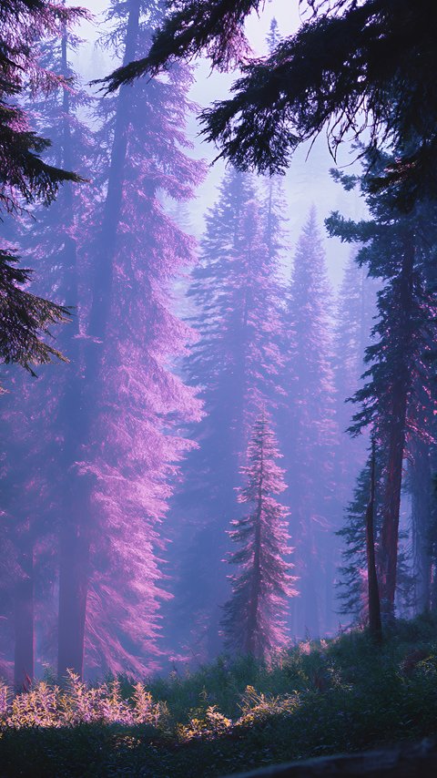 Enchanted Pine Forest Path - Wallpapers for LG/ASUS in 480x854 resolution