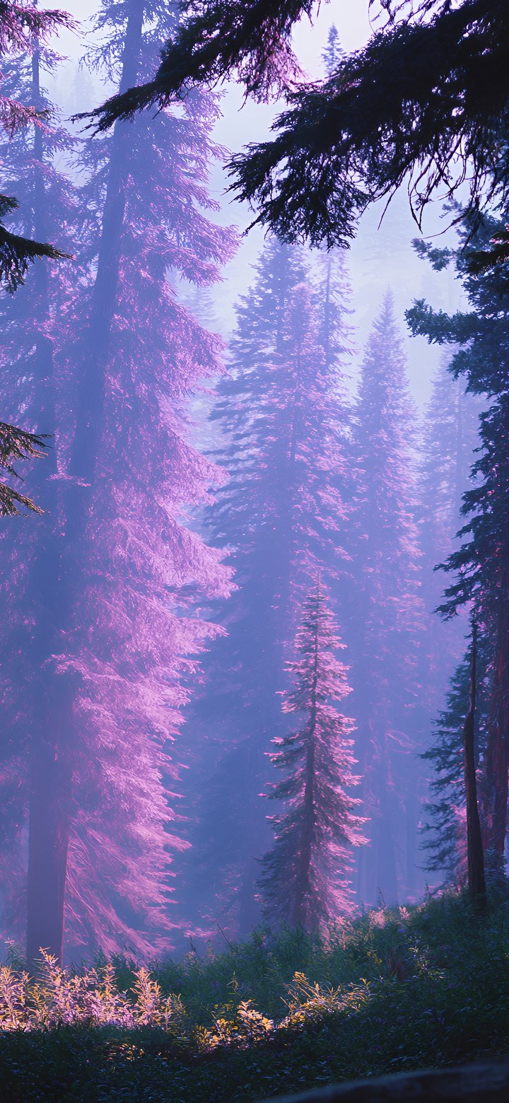 Enchanted Pine Forest Path - Wallpapers for Samsung Galaxy A11/A20e/A20/M11, Xiaomi Redmi 9A/9C, POCO C40 in 720x1560 resolution