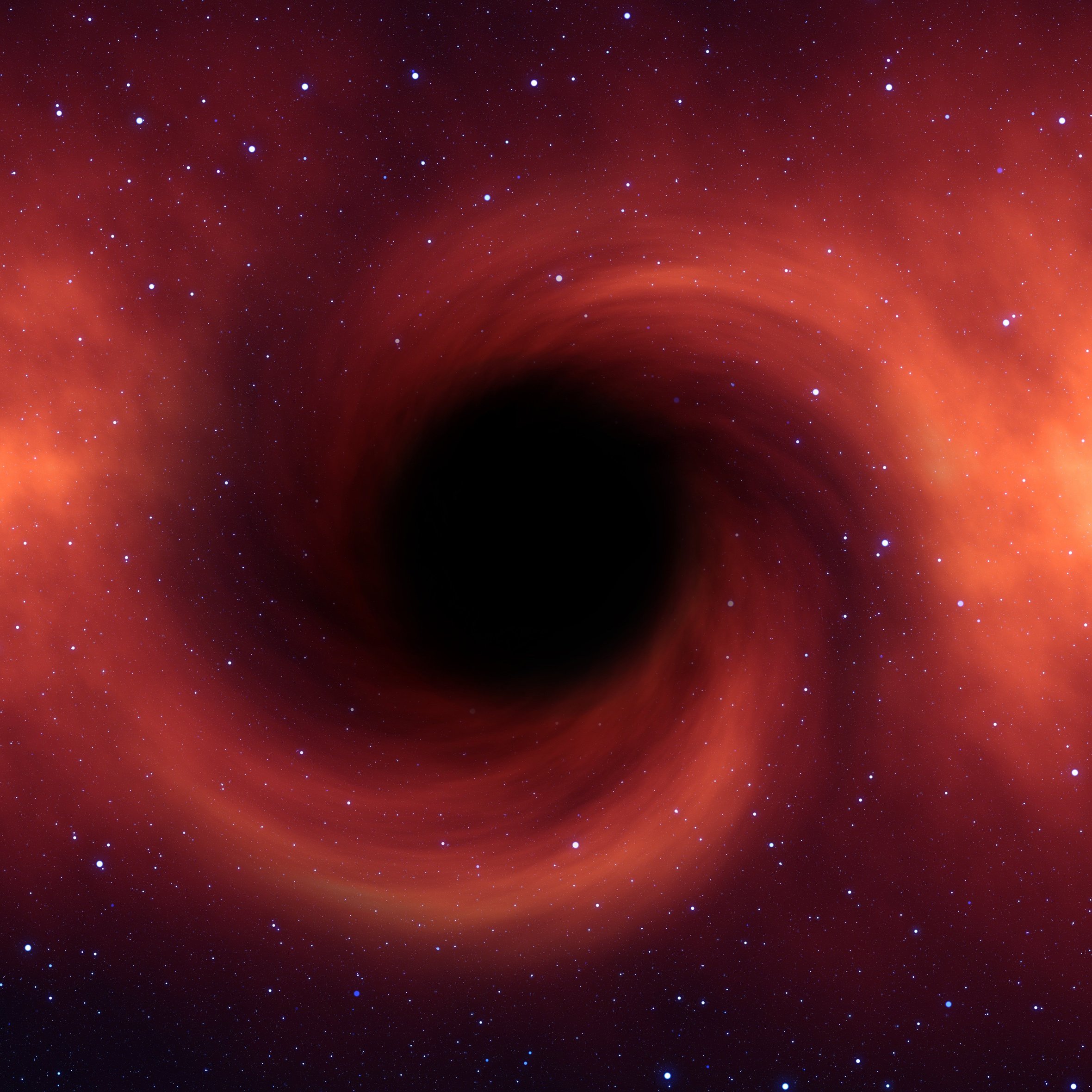 Black Hole with Red Accretion Disk - Wallpapers for iPad Air 10.9″ in 2360x2360 resolution