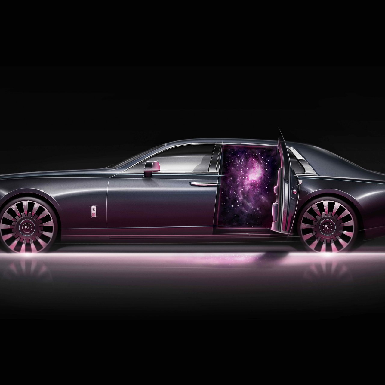 Rolls-Royce Phantom with open door - Wallpapers for Lenovo, Huawei in 1280x1280 resolution