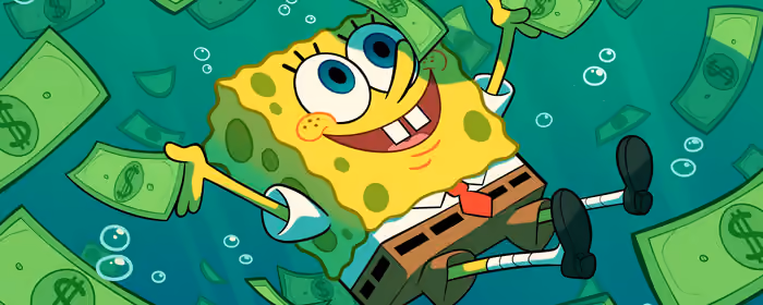 UltraWide 21:9 wallpapers (3440x1440): SpongeBob, money, cartoon, currency