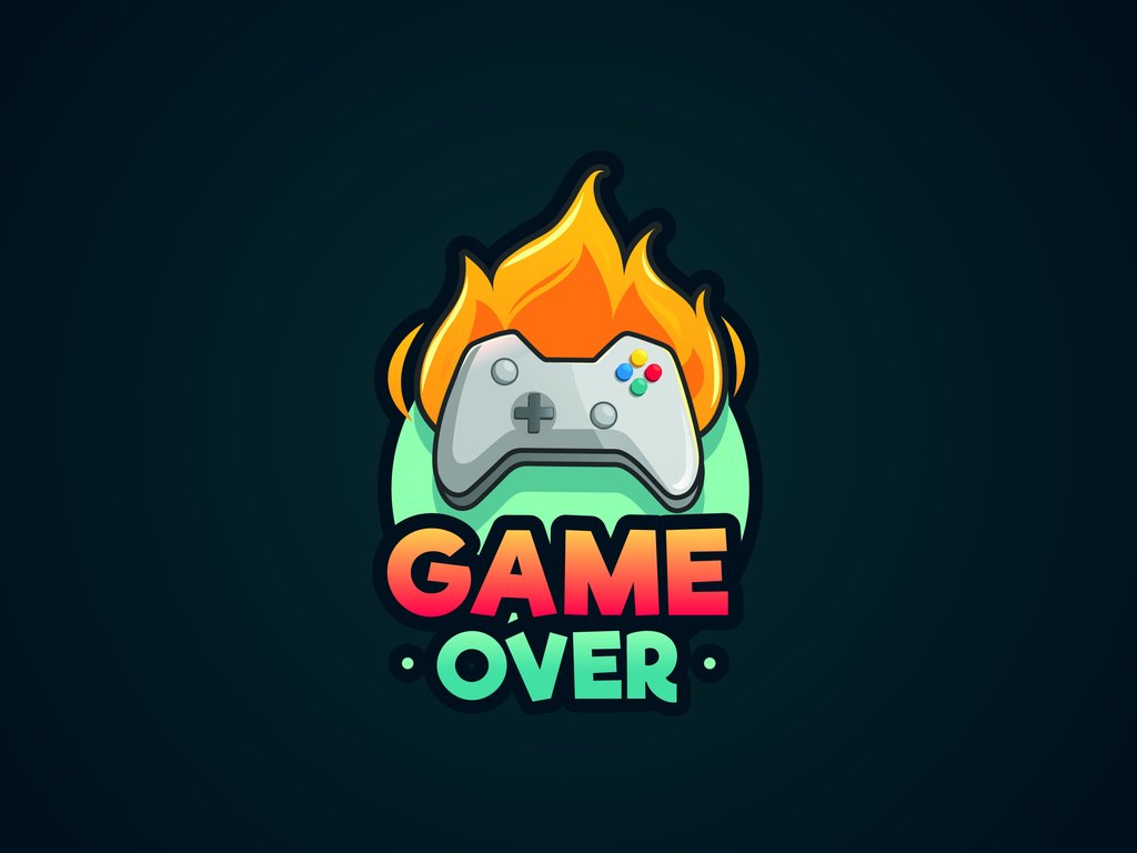Xbox Controller with Game Over Fire - XVGA wallpapers in 1024x768 resolution