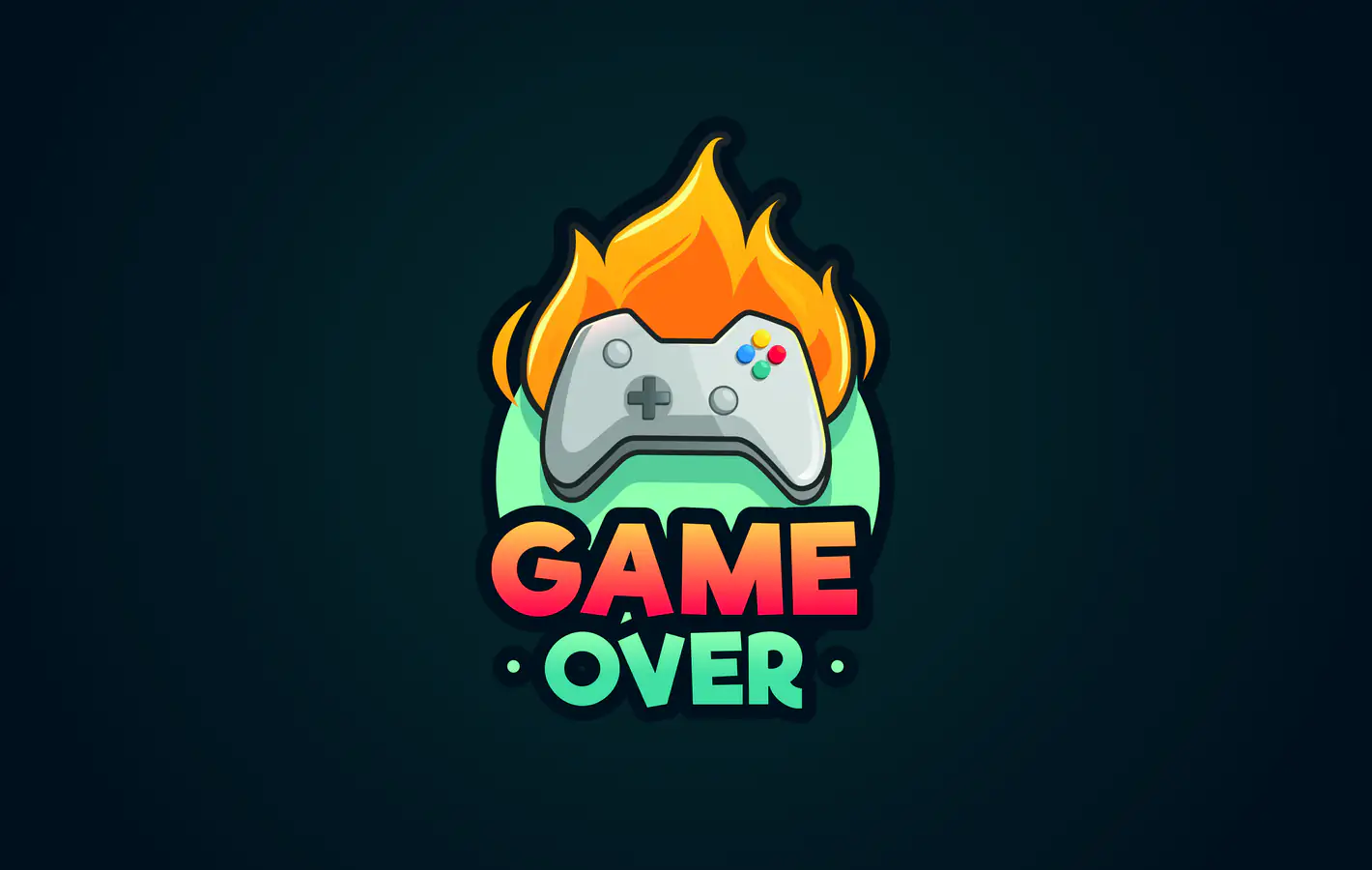 Контроллер Xbox с надписью Game Over — обои на рабочий стол и телефон