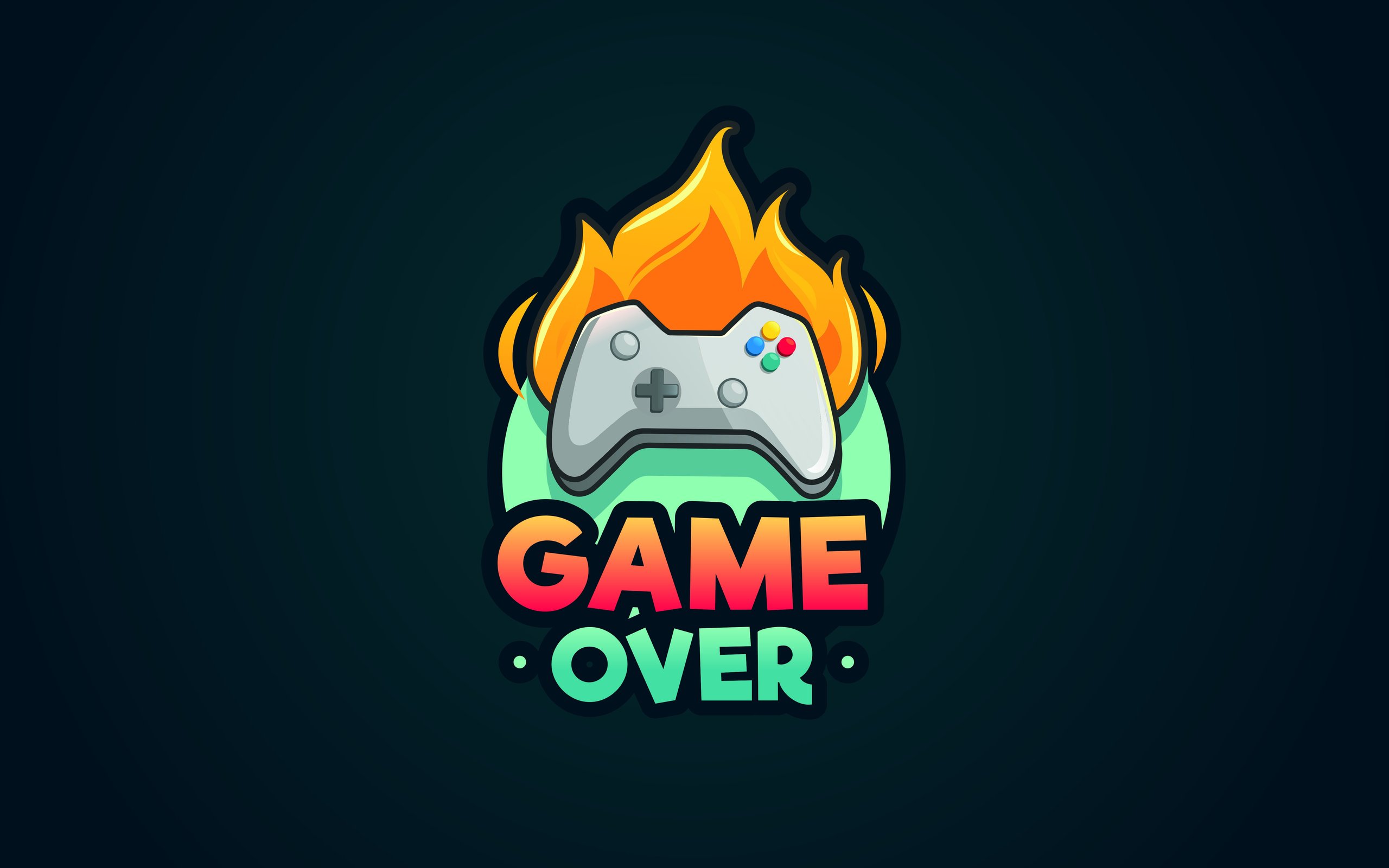 Xbox Controller with Game Over Fire - WQXGA and for Apple MacBook Air 13 wallpapers in 2560x1600 resolution