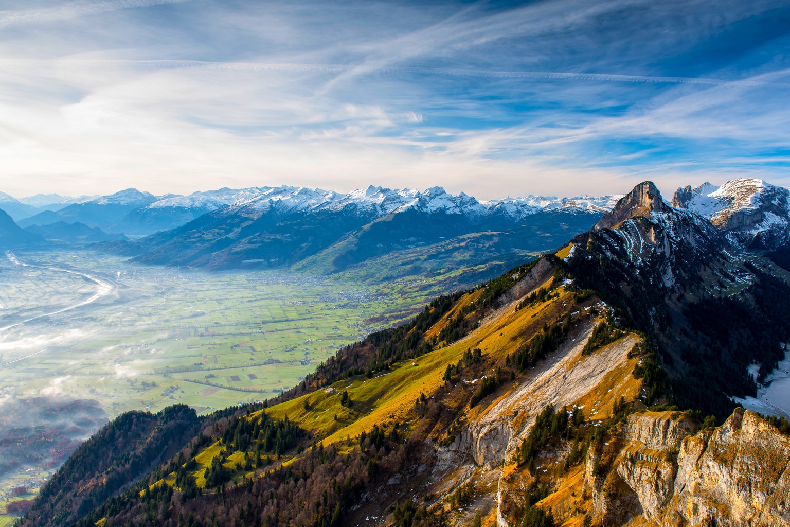 Green Valley and the Swiss Alps - Microsoft Surface 12.4″ wallpapers in 1536x1024 resolution
