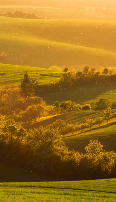 Nature wallpapers: valley, sunset, evening, field