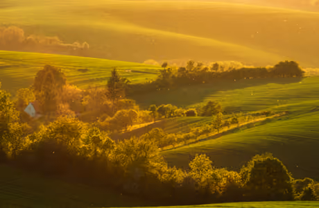 Nature wallpapers: valley, sunset, evening, field