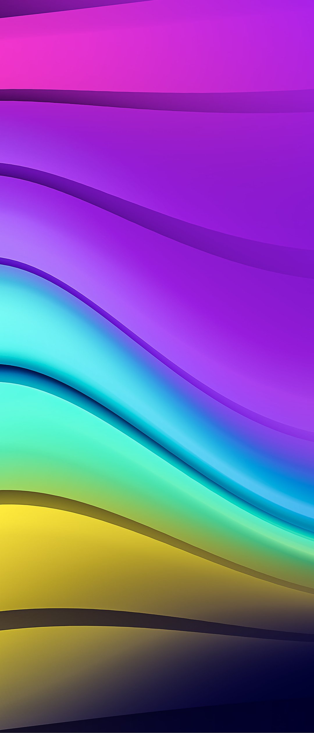 Gradient Waves Ribbon Glow - Wallpapers for Samsung Galaxy Z Flip7, Sony Xperia 5 II/5 III/5 V/10 IV/10 V, Xiaomi Mix Fold 3 in 1080x2520 resolution