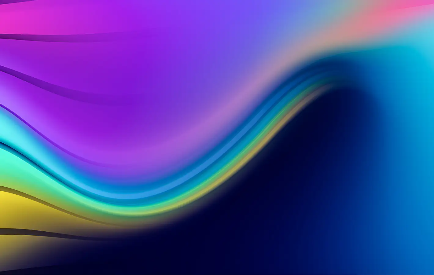 Gradient Waves Ribbon Glow — desktop and phone wallpaper, free download