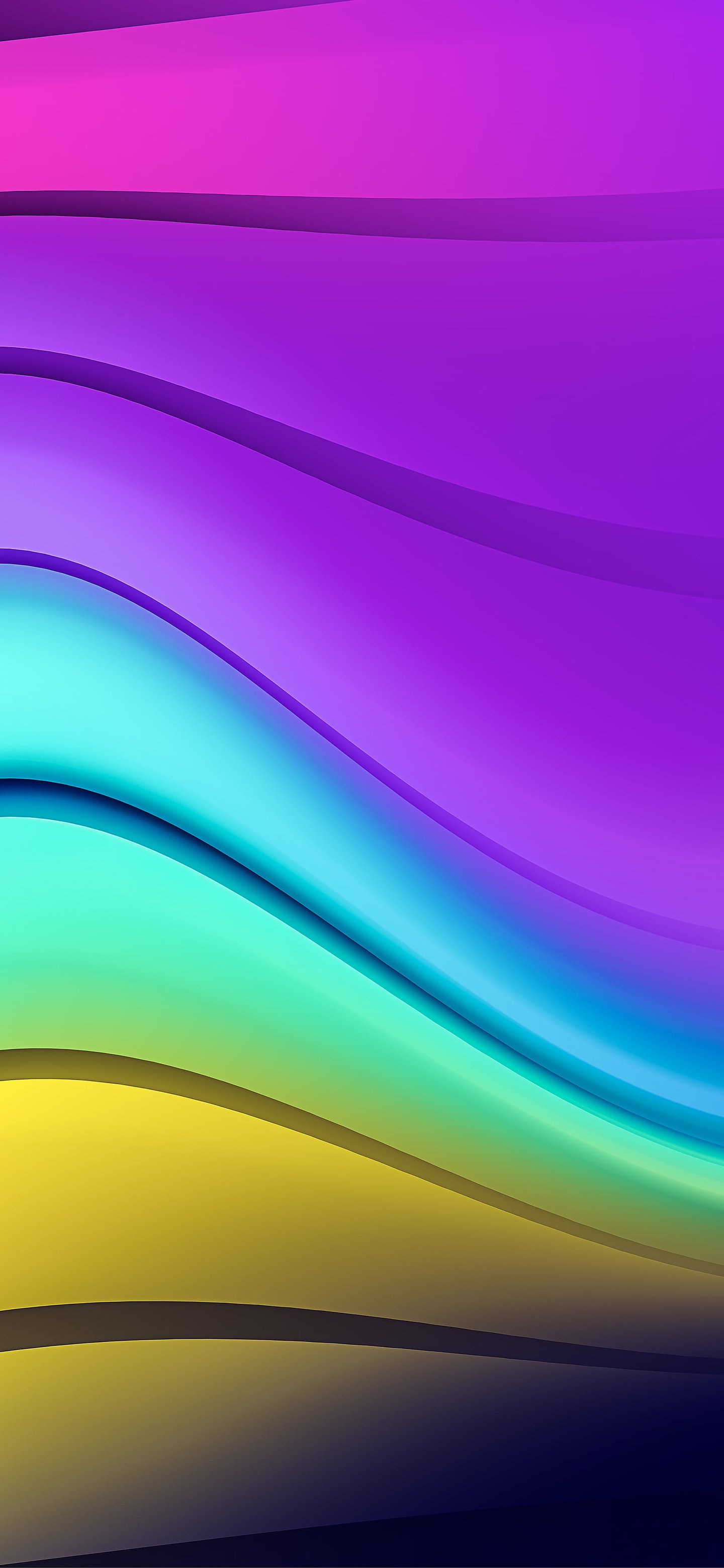 Gradient Waves Ribbon Glow - Wallpapers for Samsung Galaxy S24/S24 Ultra/S25 Ultra/S25+/S26 Ultra in 1440x3120 resolution