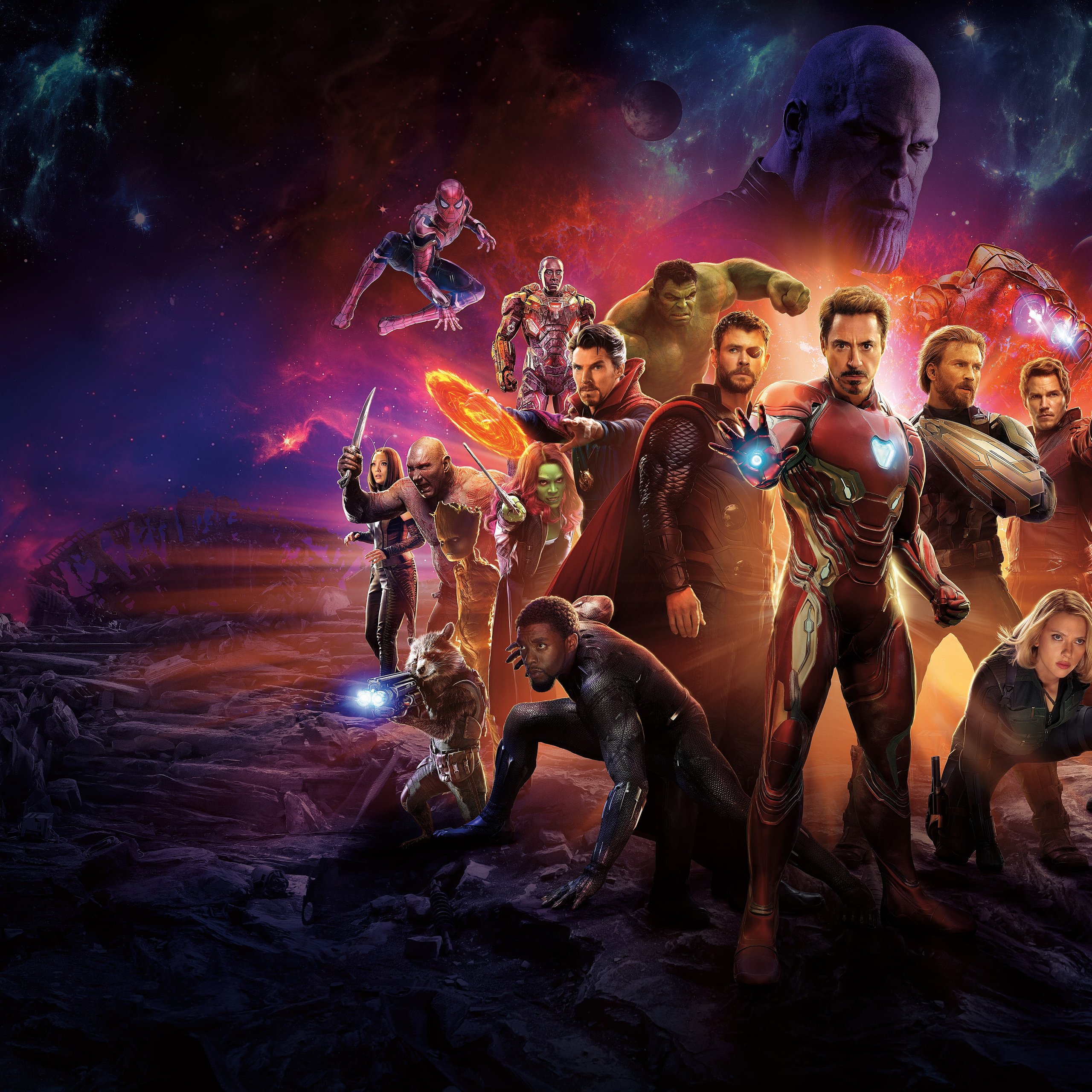 Avengers: Infinity War Poster - Wallpapers for Samsung Galaxy Tab S9 FE+/Tab S11, Xiaomi Pad 5, Redmi Pad 2 Pro, POCO Pad in 2560x2560 resolution