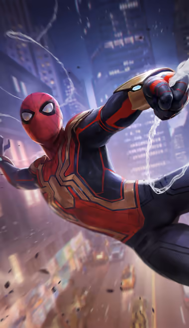 Обои движение для Samsung Galaxy A03s, Xiaomi Redmi 7A, POCO C3 (720x1440): Человек-паук, Marvel, Нью-Йорк, комикс