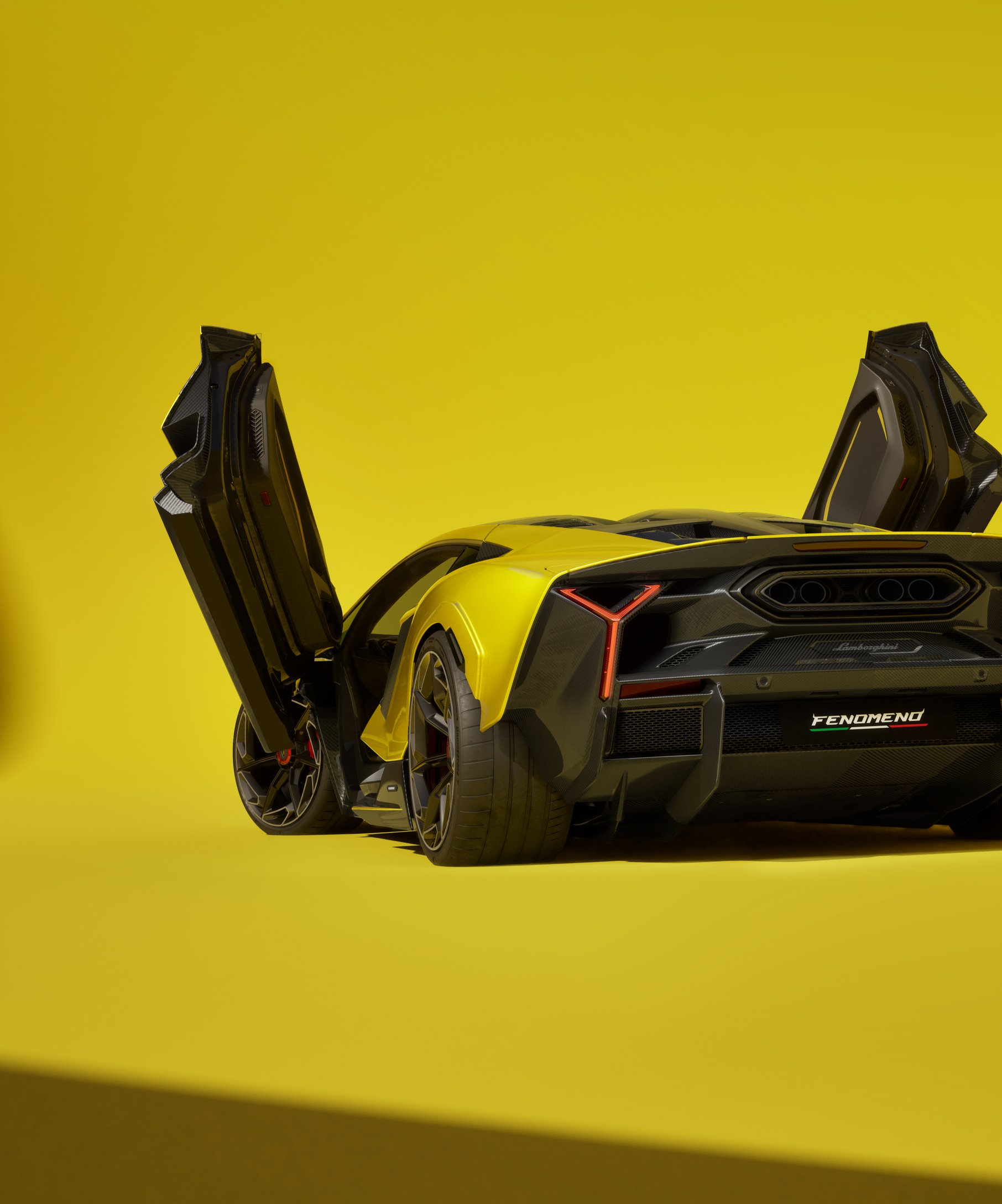 Yellow Lamborghini Fenomeno with open doors - Wallpapers for Samsung Galaxy Z Fold4/Z Fold5/Z Fold6 in 1812x2176 resolution