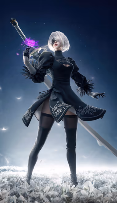 Обои 2B для Samsung Galaxy S8/S8+/Note 8/S9/S9+/Note 9 (1440x2960): косплей, 2B, Nier: Automata, женщина