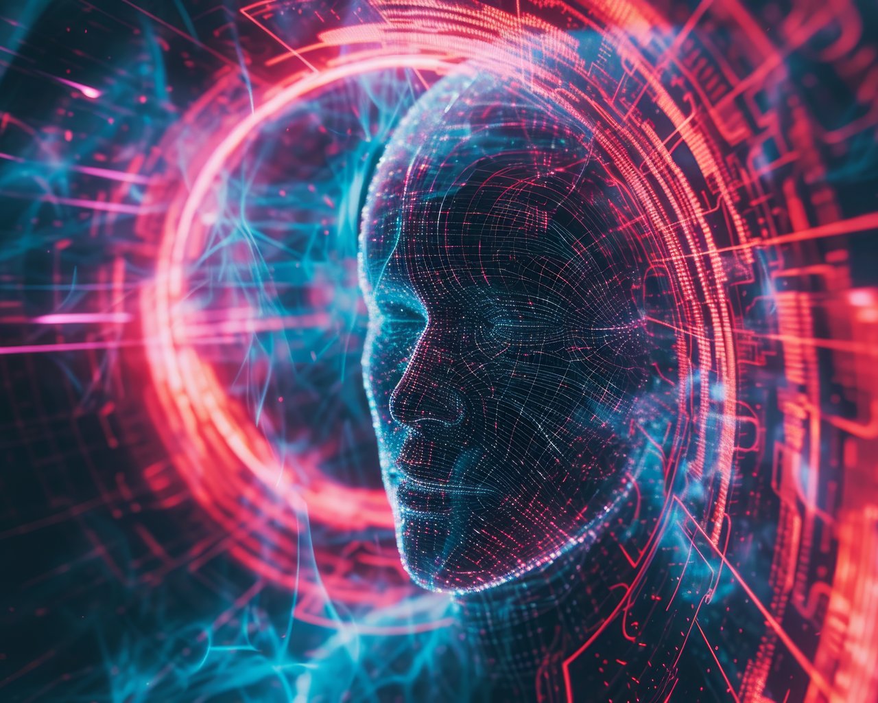 Neural network with a digital face - SXGA wallpapers in 1280x1024 resolution
