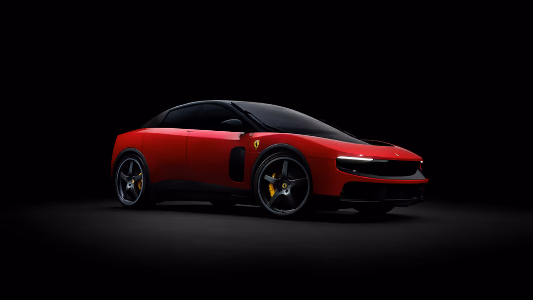 Красный Ferrari Luce электро суперкар — обои на рабочий стол и телефон