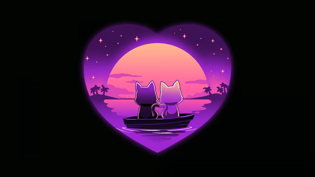 Pair of romantic seals in a boat - Wallpapers for Apple iPad 1 in 1024x1024 resolution