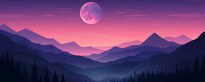UltraWide 21:9 обои (3440x1440): горы, Луна, долина, закат